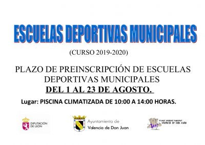 preinscripción ESCUELAS DEPORTIVAS 2019
