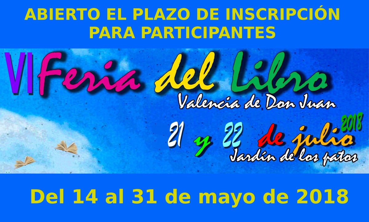 Abierto el plazo de inscripción de la VI Feria del Libro