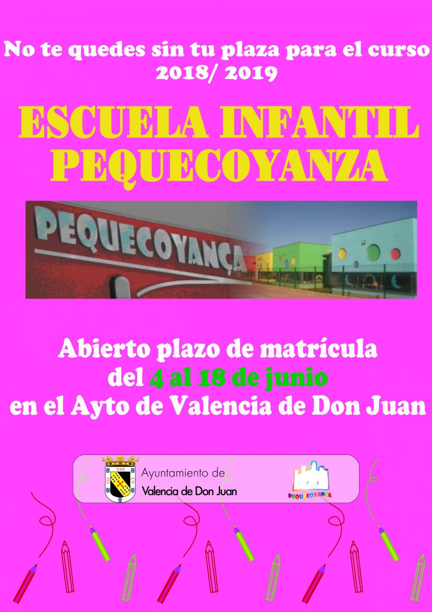 Abierto plazo inscripción Escuela Infantil Pequecoyanza