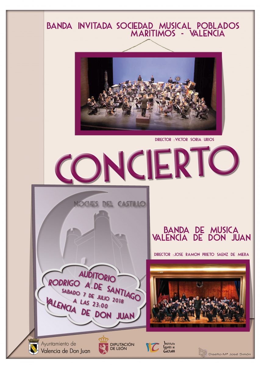 Concierto de la Banda de Música de Valencia de Don Juan y la Banda Invitada Sociedad Musical Poblados Marítimos (Valencia)