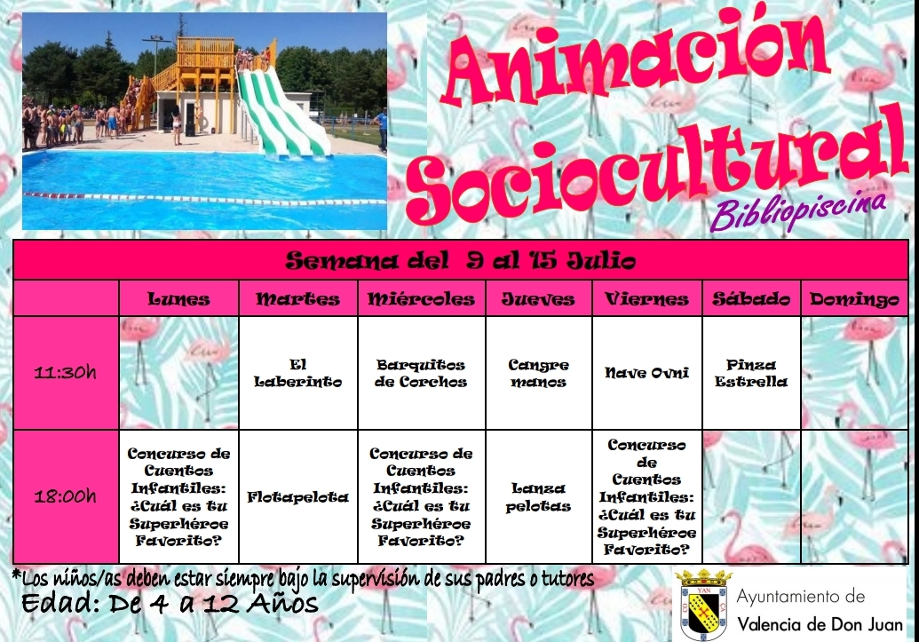 Bibliopiscina – Actividades del 9 al 15 de julio