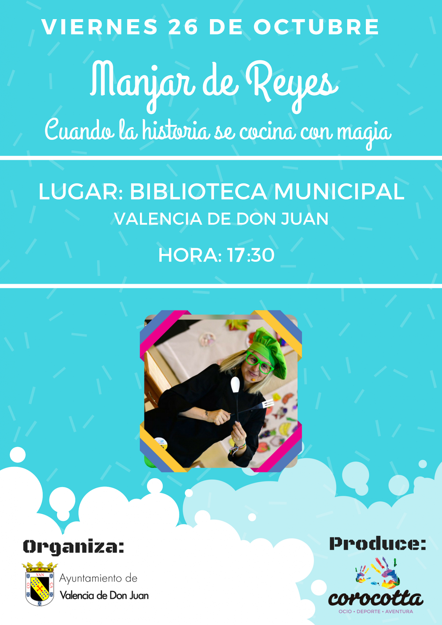 La Biblioteca celebra su Día: Cuentacuentos Mágico “Manjar de Reyes” con Corocotta Producciones.