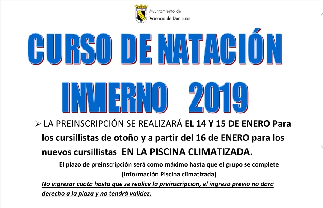 Curso de Natación Invierno 2019