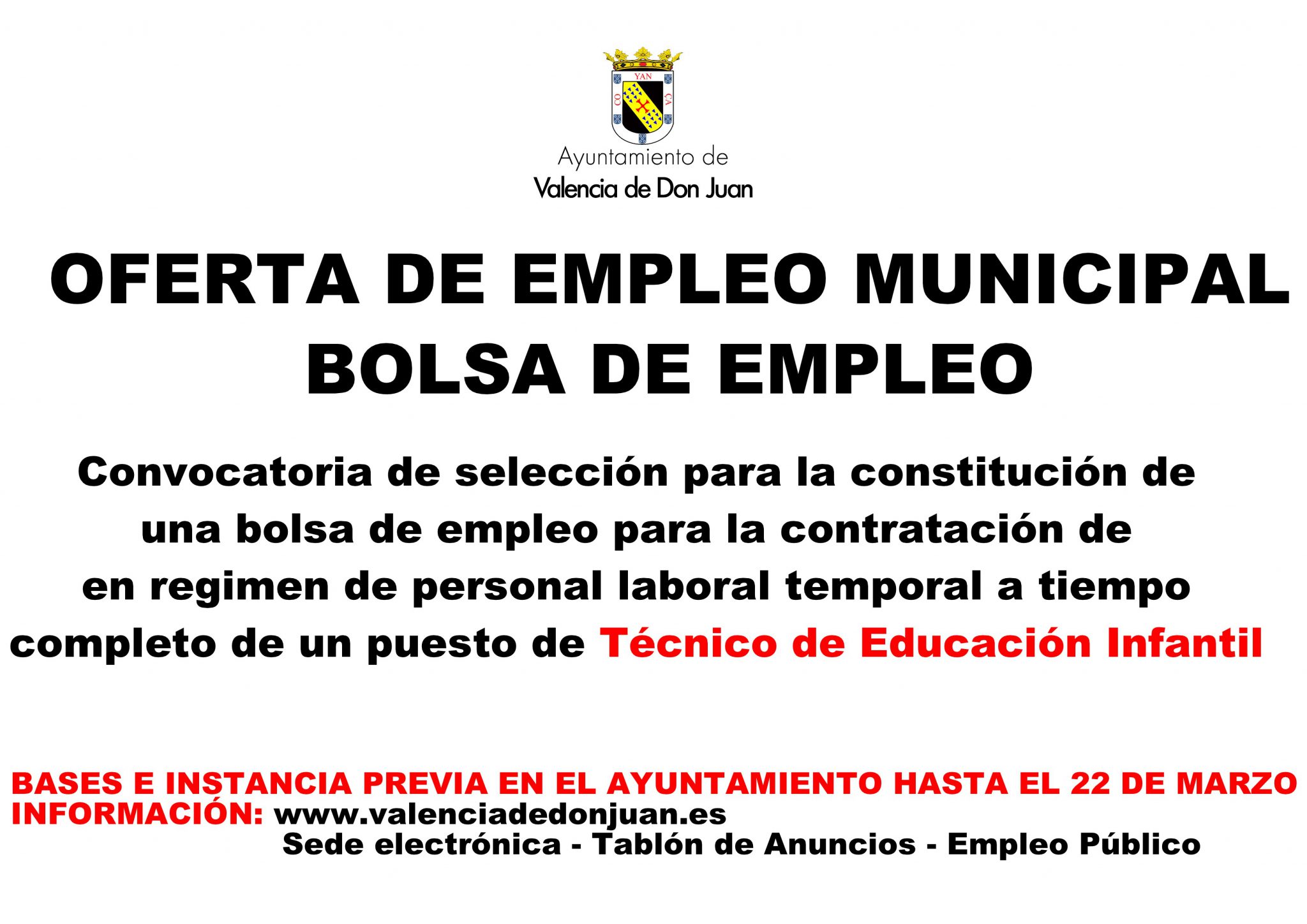 Oferta de Empleo Municipal Bolsa de Empleo