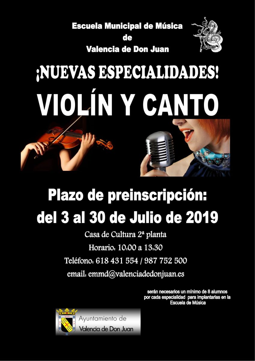 Cartel Preinscripción Violín y canto