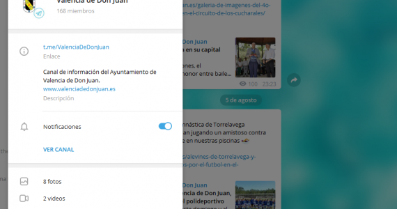 Imagen del canal de Telegram del Ayuntamiento.