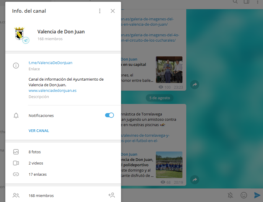 Imagen del canal de Telegram del Ayuntamiento.