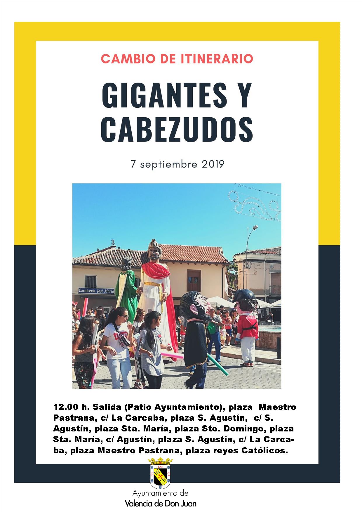 Cambio Itinerario Gigantes y Cabezudos