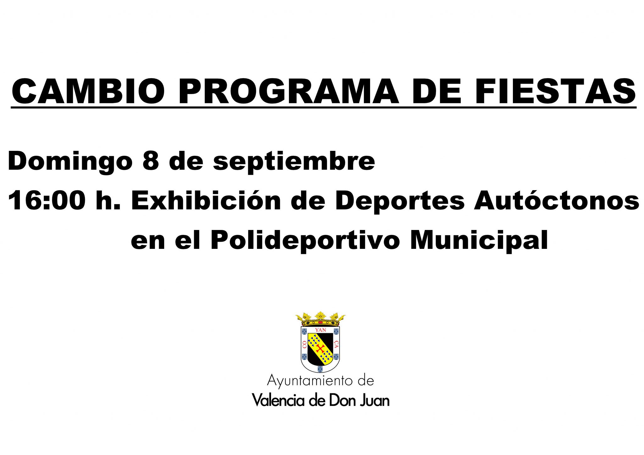 Cambio programa de fiestas