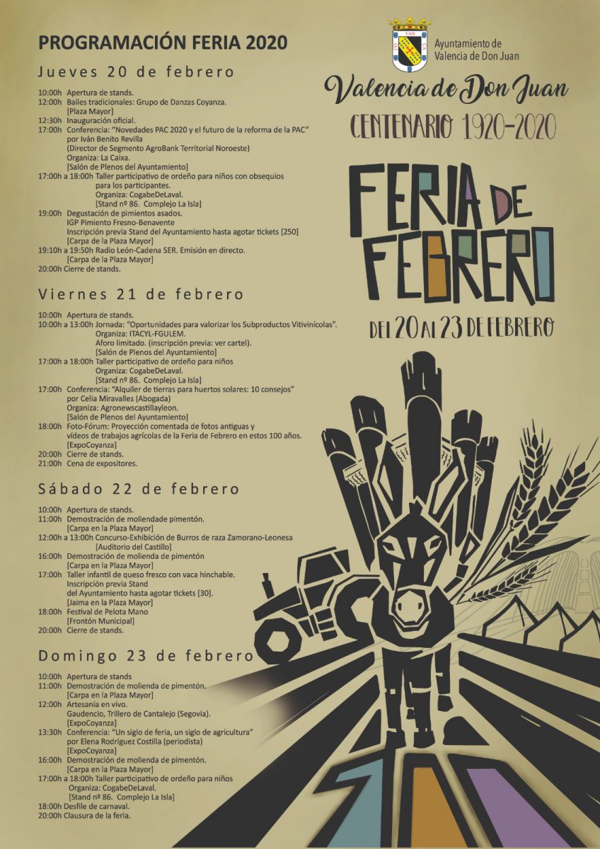 Cartel-Programa-Centenario-Feria-De-Febrero-Valencia-De-Don-Juan-2020