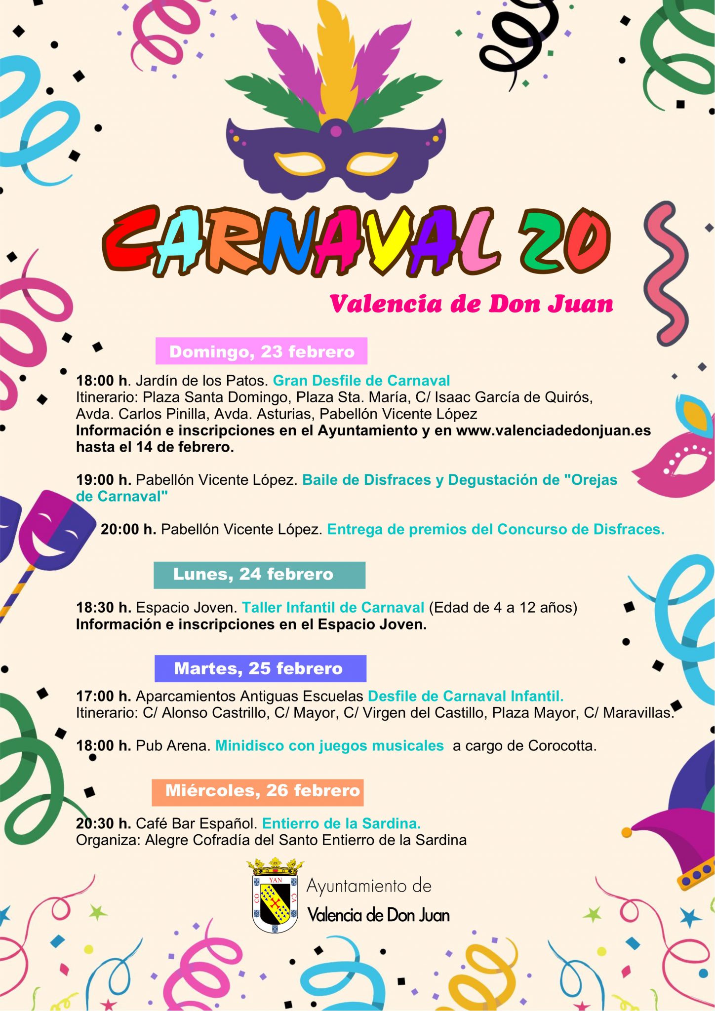 Programación Carnaval 2020