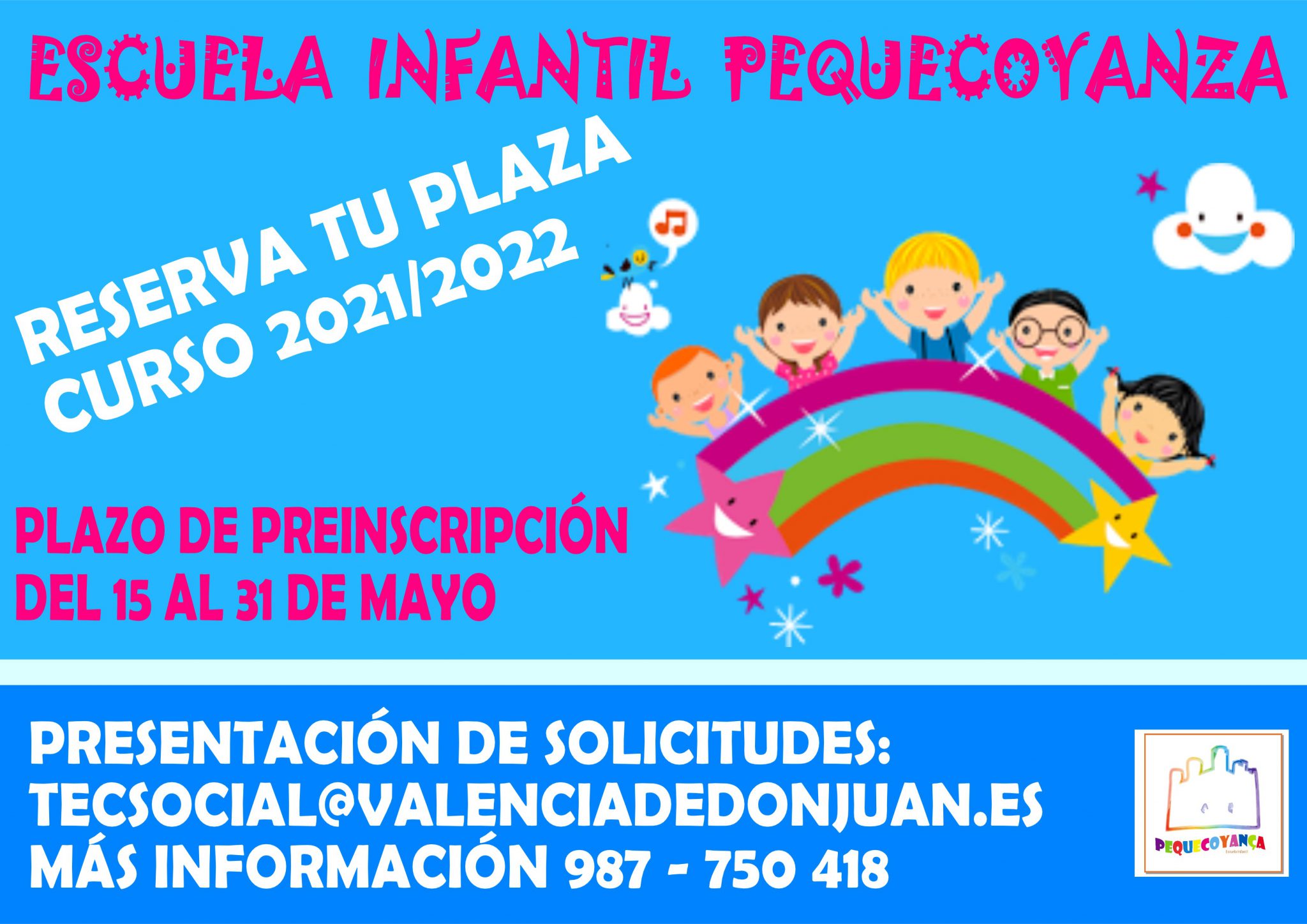 Abierto plazo de preinscripciones Escuela Infantil PequeCoyanza curso 2021/2022