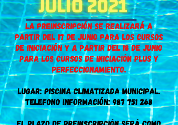 Valencia-De-Don-Juan-Cartel-Cursos-Natación-Piscina-Climatizada-Verano-2021