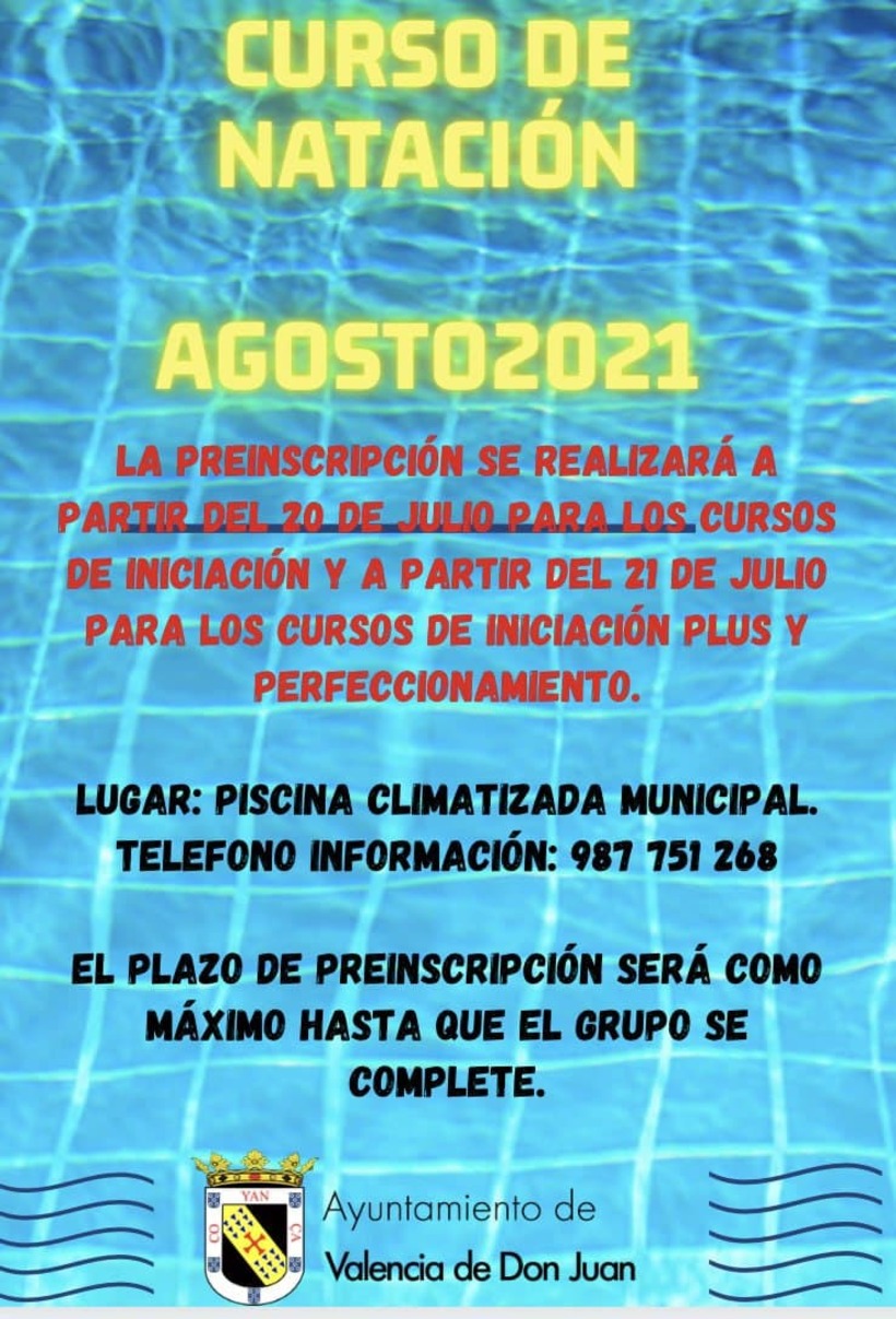 Curso de natación agosto 2021