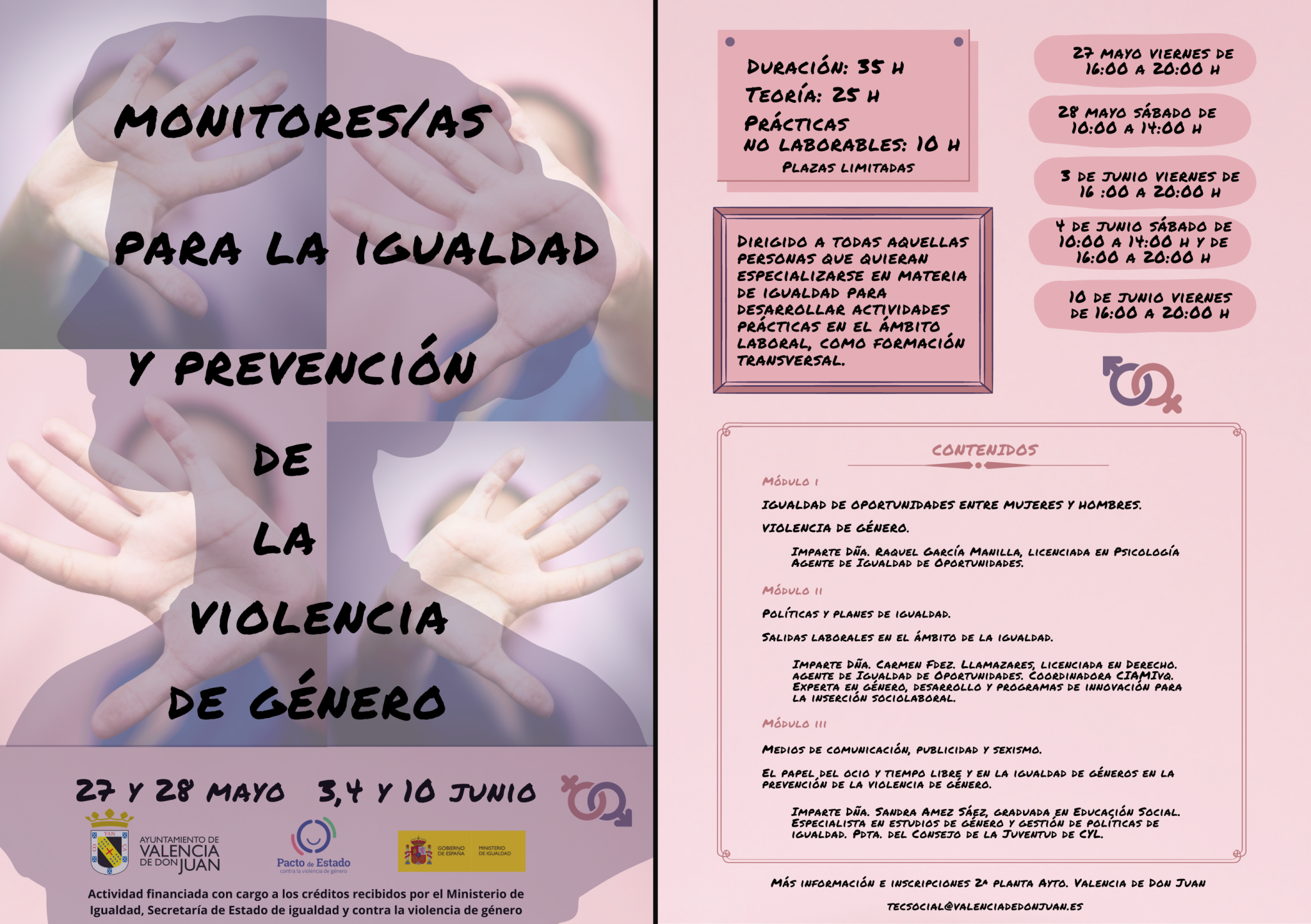 Monitores/as para la Igualdad y prevención de  la violencia de género
