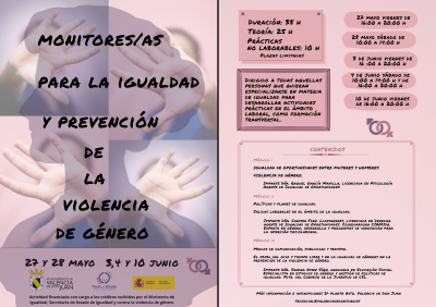 CURSO MONITORES PARA LA IGUALDAD Y LA PREVENCIÓN DE LA VG