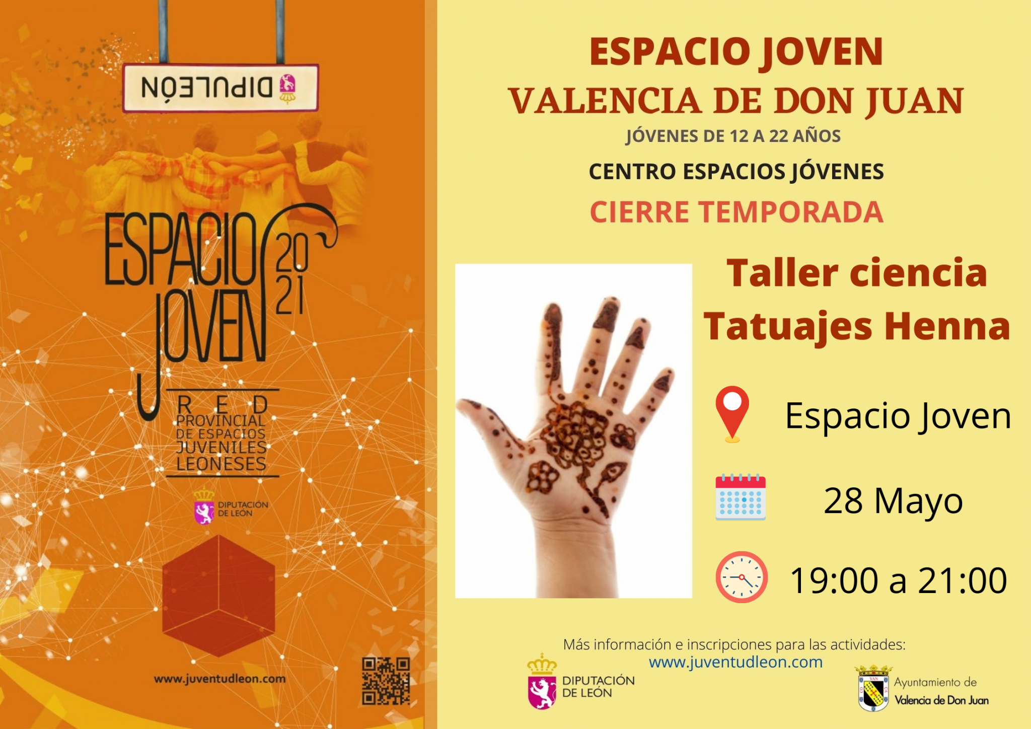 Espacio Joven – Taller de ciencia + Tatuajes Henna