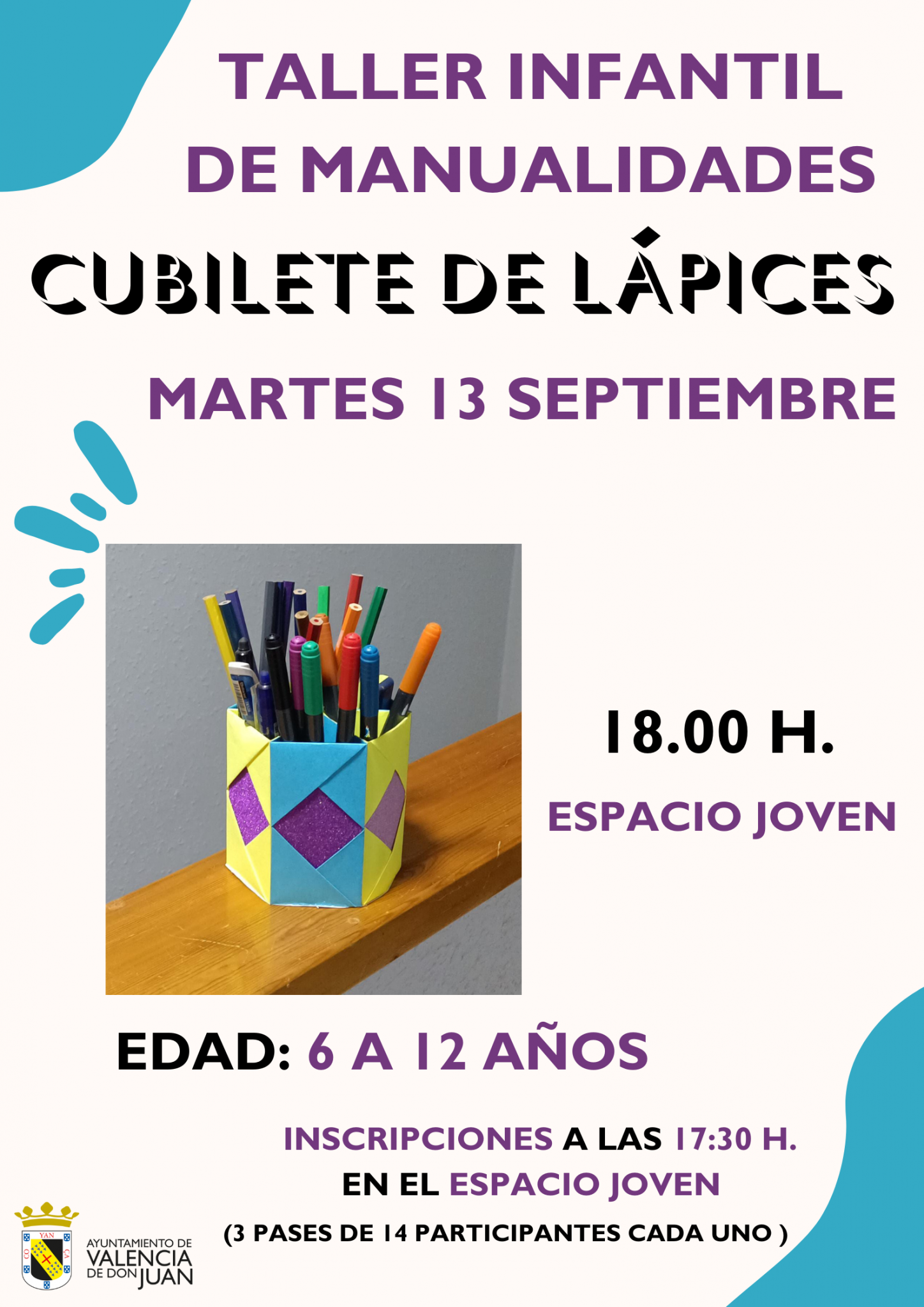 Taller infantil de manualidades. Cubilete de lápices