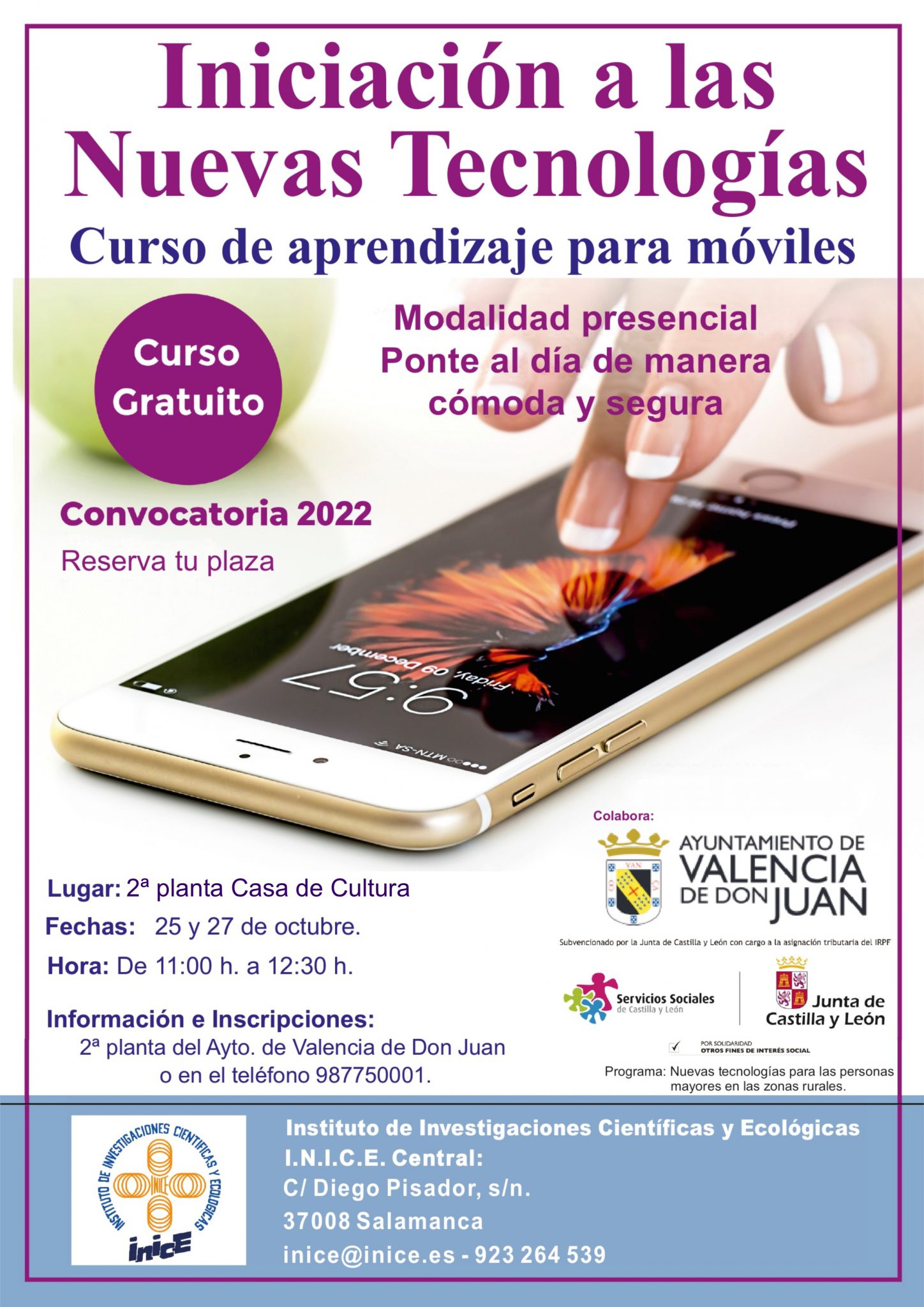 Curso manejo de teléfonos móviles para personas mayores