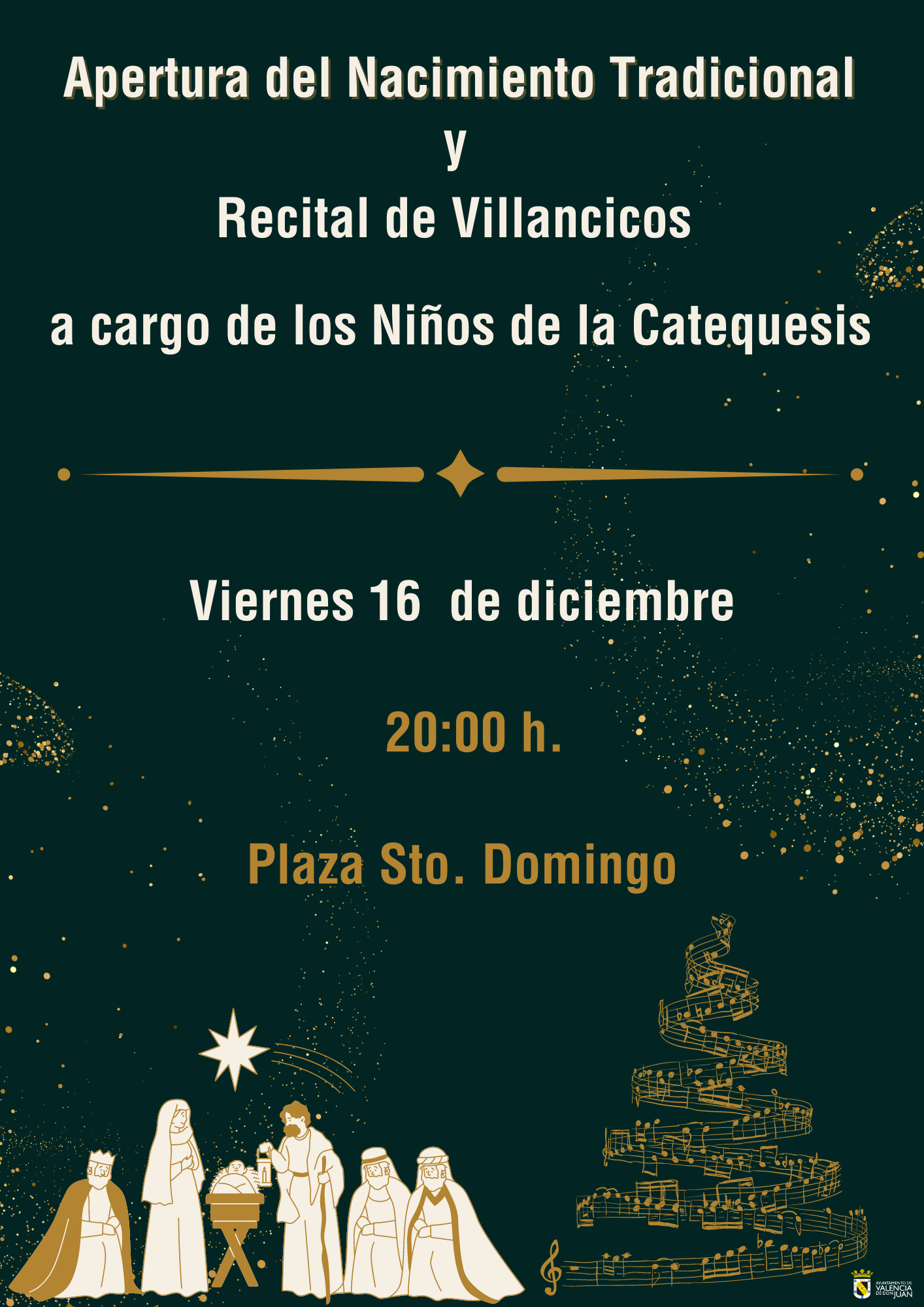 Apertura del Nacimiento Tradicional y Recital de Villancicos a cargo de los Niños de la Catequesis