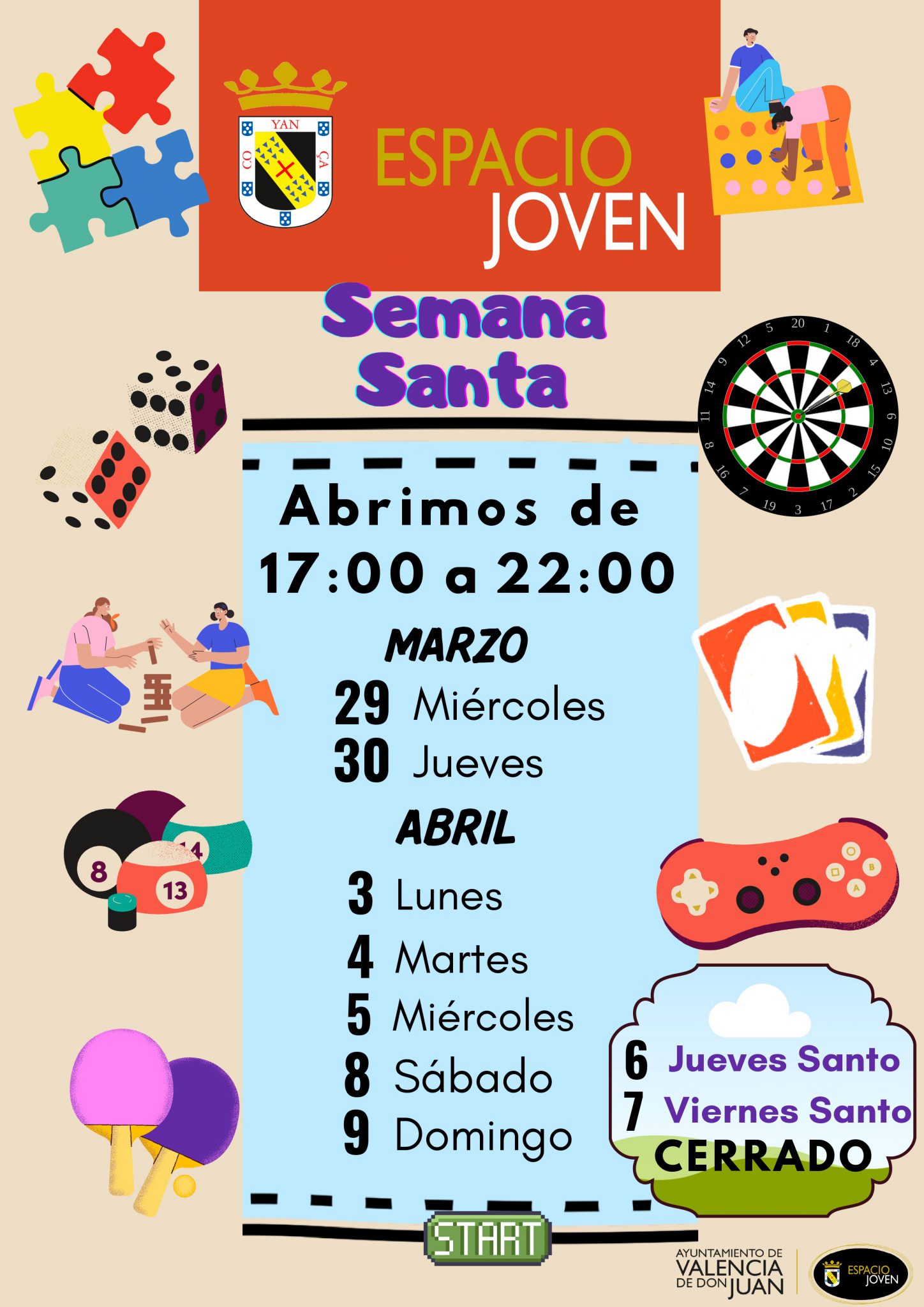 Espacio Joven: horario en Semana Santa