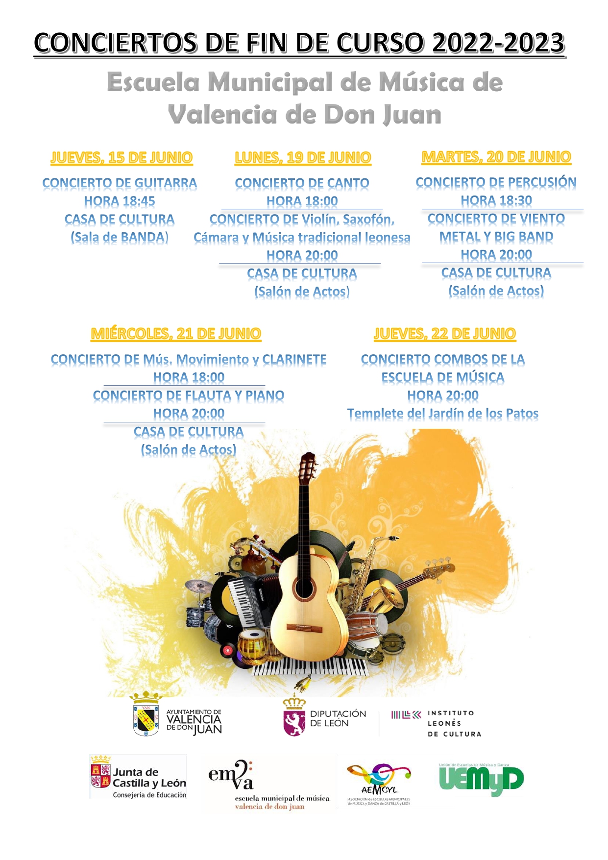 Conciertos de Fin de Curso 2022-2023 Escuela Municipal de Música de Valencia de Don Juan