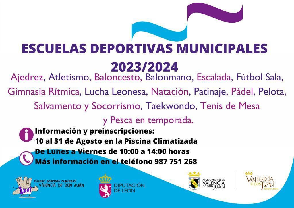 Se abre la preinscripción de las Escuelas Deportivas Municipales para el curso 2023/2024