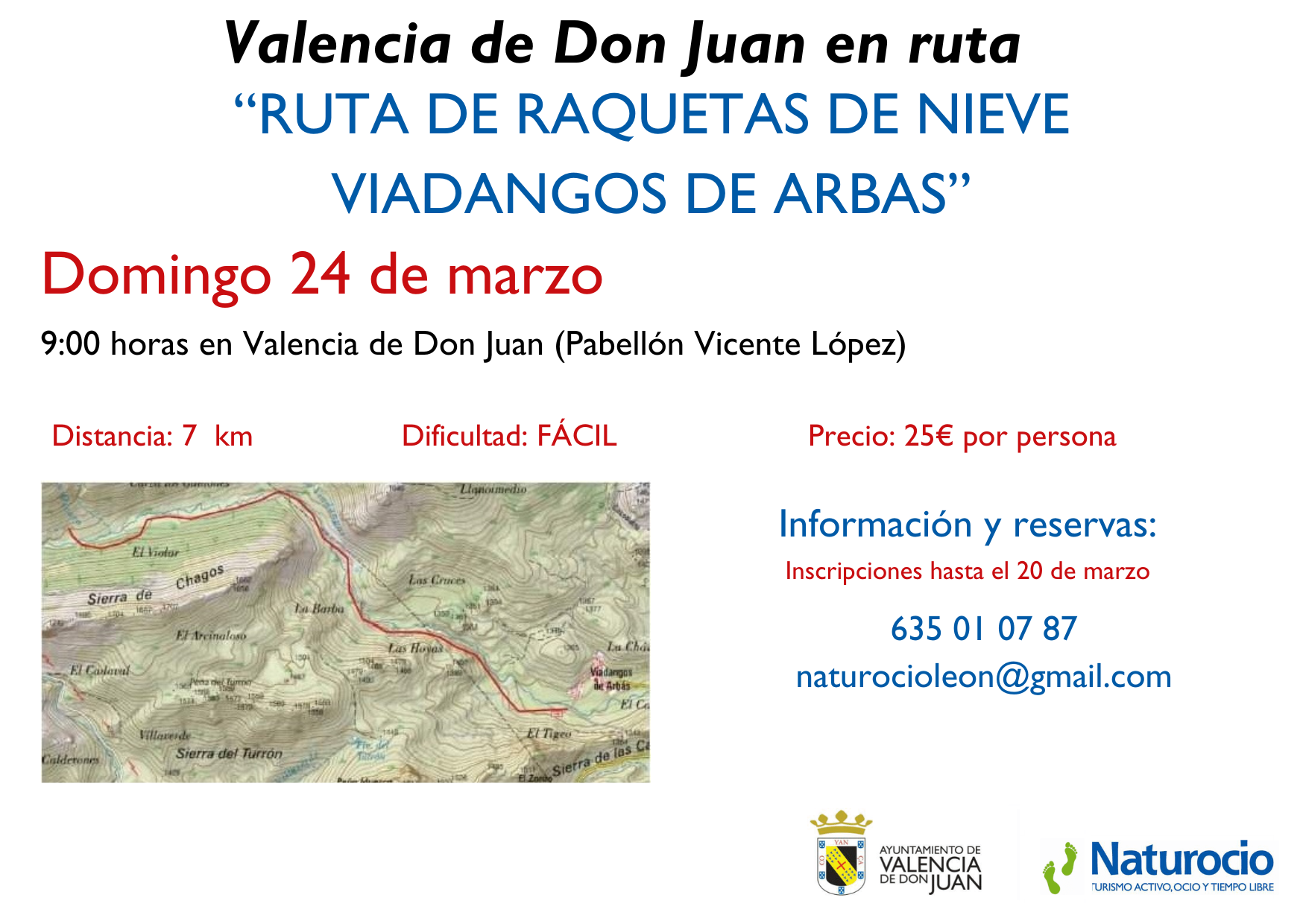 Valencia de Don Juan en ruta: “RUTA DE RAQUETAS DE NIEVE  VIADANGOS DE ARBAS”