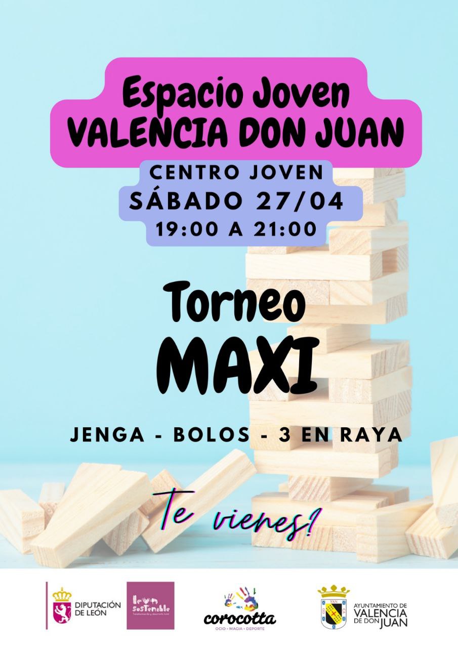 Torneo Maxi: Jenga – Bolos – 3 En Raya