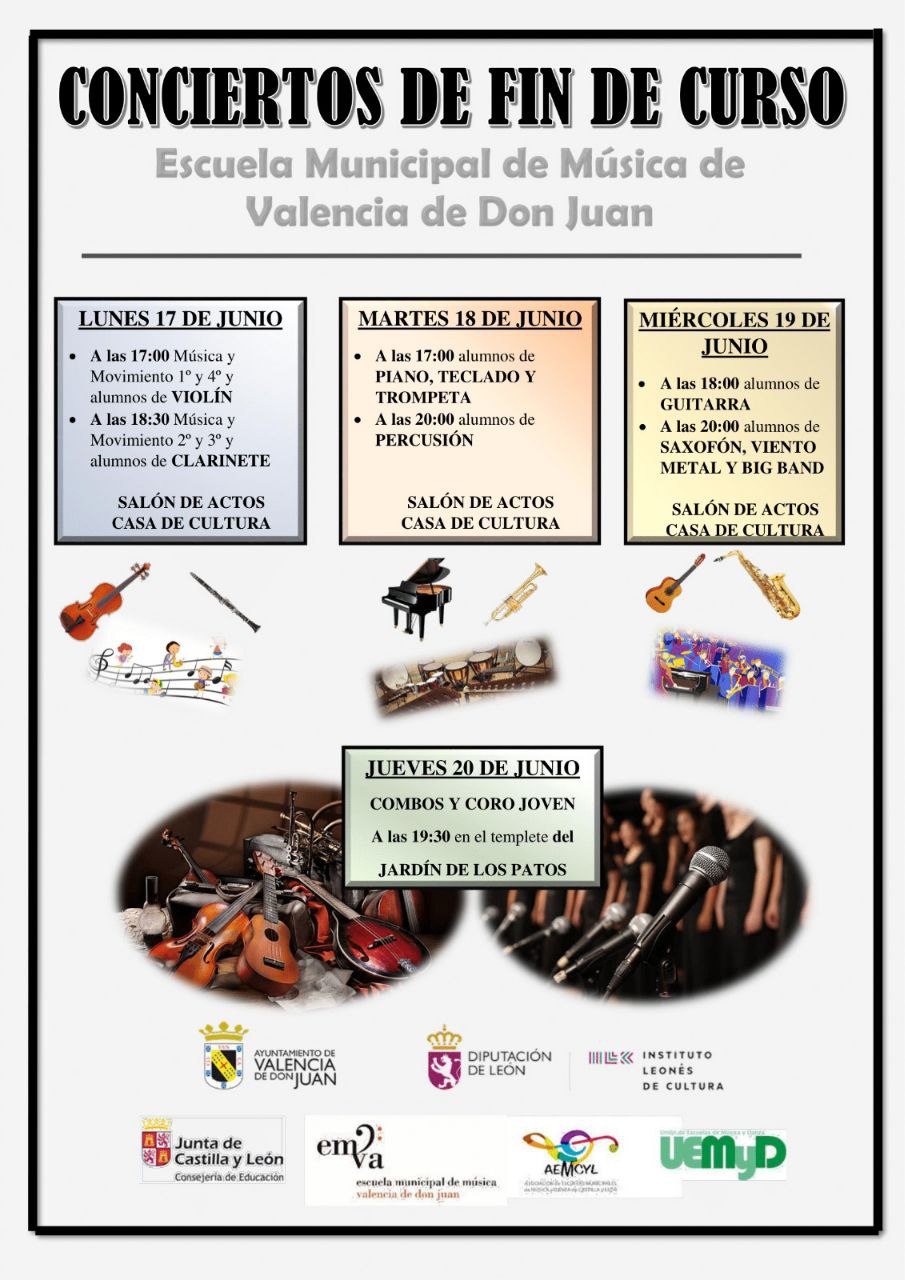 Conciertos de Fin de Curso de la Escuela Municipal de Música de Valencia de Don Juan