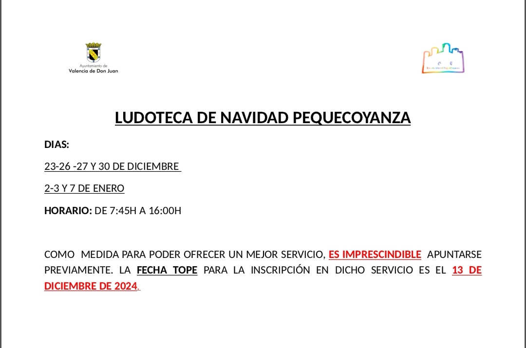 Ludoteca de Navidad Pequecoyanza