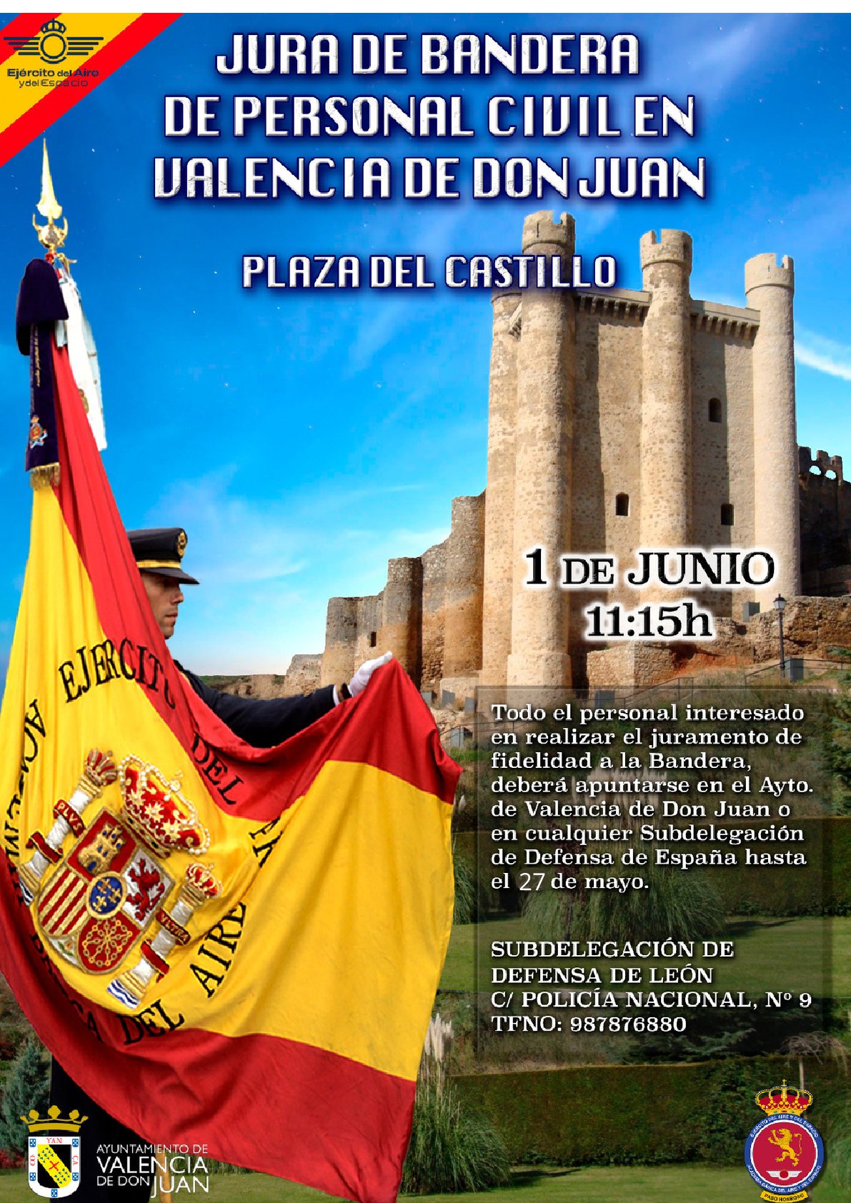 Jura de Bandera de Personal Civil en Valencia de Don Juan.