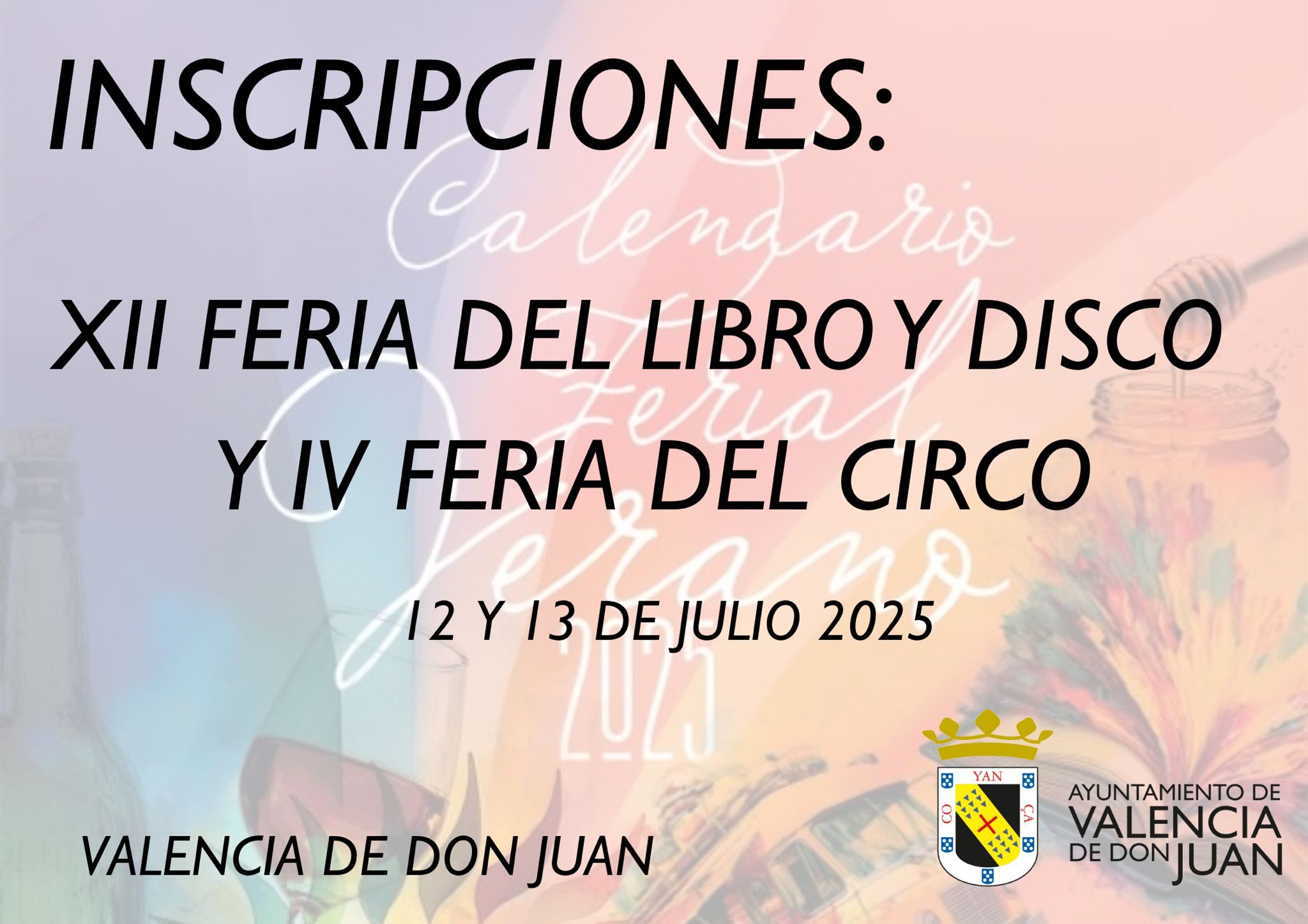 Inscripciones: XII Feria del Libro y Disco y IV Feria del Circo (12 y 13 de julio de 2025).