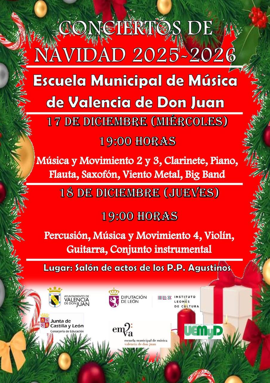 Conciertos de Navidad Escuela Municipal de Música de Valencia de Don Juan
