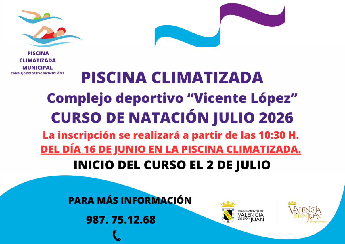 CURSO DE NATACIÓN JULIO 2026